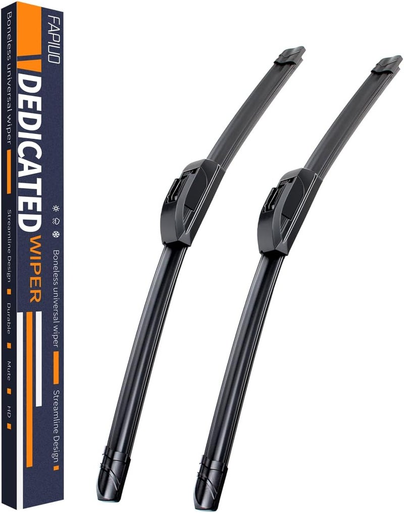 FAPIUO OEM Quality 22''+22'' Premium All-Season Automotive Replacement J-Hook Silent Wiper Blades (Set of 2) - Image 1